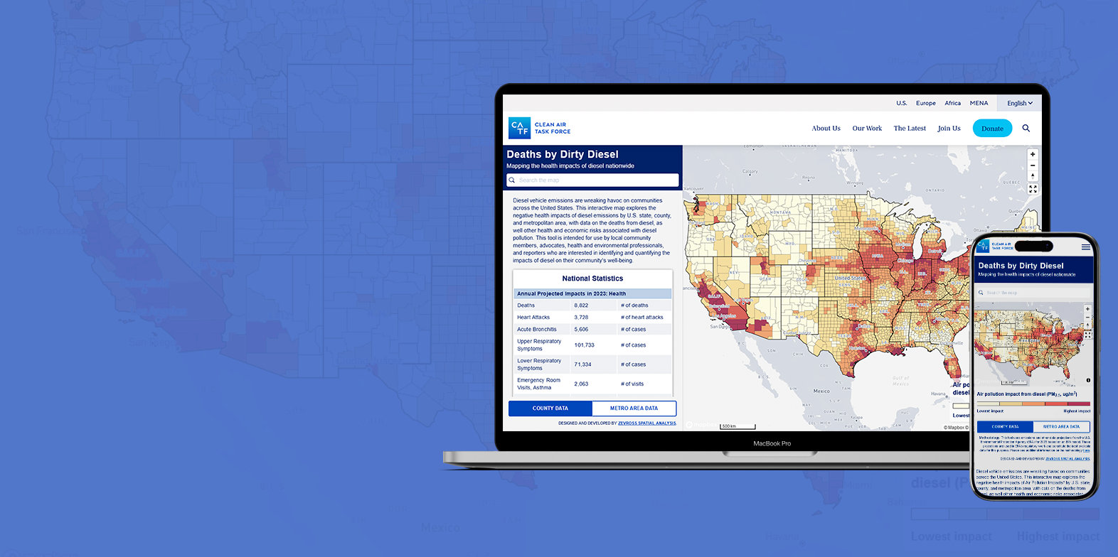 Web application for the Clean Air Task Force